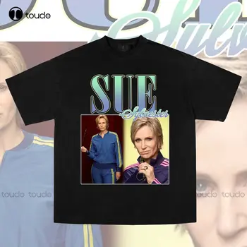 Sue Sylvester marškinėlių dizainas Vyriški marškinėliai Custom Aldult Teen Unisex Digital Printing Tee Shirts Funny Art Streetwear Cartoon Tee