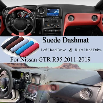 Suede Leather Dashmat prietaisų skydelio dangtelio kilimėlis Kiliminis kilimas Automobilių aksesuarai nuo saulės Nissan GTR R35 GT-R 2011 2012 2013-2019