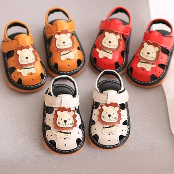 Summer New Girls Shoes 0-2 Year Boys Walking Shoes Non-slip Soft Paded Leather Shoes Baby Korean Sandals أحذية غير رسمية