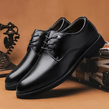 Super minkšti vyriški batai Vasariniai kvėpuojantys tuščiaviduriai karvės odos batai Vyriški plius dydžio mažo dydžio 4647 verslo laisvalaikio batai