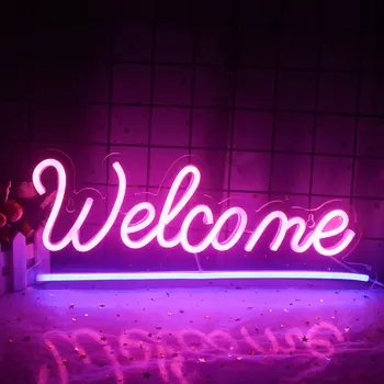 Sveiki atvykę Neoninis ženklas LED neoninė lemputė verslo šviesai Parduotuvės vitrinos langas Stiklinė parduotuvė Floristai Baras Salonas Kavinės Restoranas Barai Vakarėlis
