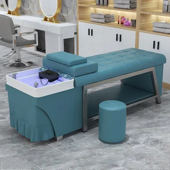 Tailando plaukų plovimo lova Vandens cirkuliacija Suaugusiųjų poilsio kambarys Dušo galvutė Šampūno kėdė Salono terapija Lavacabezas salono įranga MQ50XF