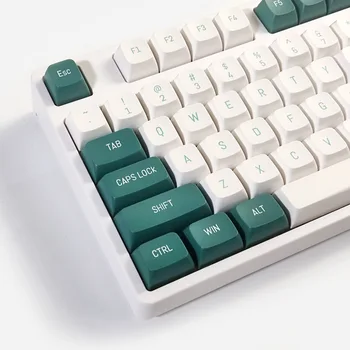 Tamsiai žalia Balta 104+45 CSA profilis PBT Doubleshot Keycap Set Cherry MX mechaninė žaidimų klaviatūra