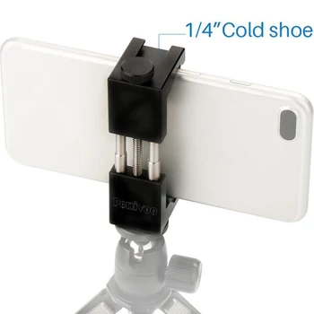 Telefonas Metalinis vaizdo trikojo spaustuko tvirtinimo adapteris / vertikalus laikiklis su šaltų batų išmaniojo telefono laikikliu / spaustuku Clipper Sidekick for Phone
