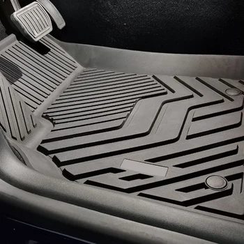 Tesla Model 3 2021 automobilių grindų kilimėliai TPE priekinės / galinės eilės kojų pagalvėlės 3D vandeniui atsparus dangtelis bet kokiu oru automatinis kiliminis kilimėlis