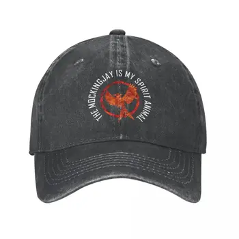 The Hunger Games Mocking Jay Baseball Cap Vintage Distressed Denim Washed Spirit Animal Slogan Headwear Outdoor Travel Hat