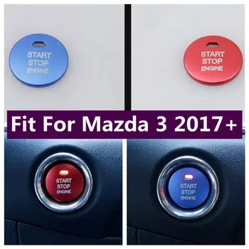 Tinka Mazda 3 2017 2018 Variklio užvedimo sustabdymas Beraktis paleidimas Sistema Mygtukas Lipdukas Dangtelio apdaila Interjero aksesuarai