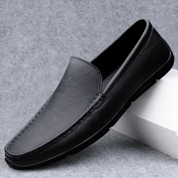 Tods Vyriškos natūralios odos ruduo 2023 Nauji aukščiausios klasės verslo vyriški batai Įsispiriami kvėpuojantys vyriški laisvalaikio odiniai batai