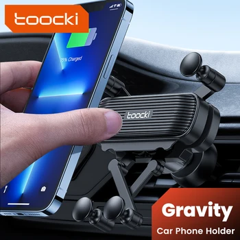Toocki Gravity automobilinio telefono laikiklis, skirtas iPhone 14 13 12 Pro Max Xiaomi Huawei Samsung išmaniųjų telefonų laikiklis Oro ventiliacijos spaustukas Mount stovas