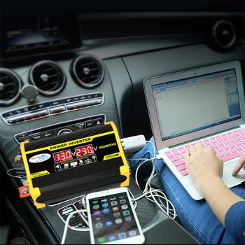 Transporto priemonės galios keitiklis Nešiojamas automobilių keitiklis LED ekranas Dvigubas USB įkroviklio keitiklis Lengvi automobilių priedai