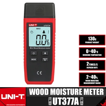 UNI-T UT377A medienos drėgmės matuoklio higrometro drėgmės testeris popierinei fanerai Medinės medžiagos LCD foninis apšvietimas