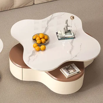 Unikalūs svetainės kavos staliukai GLAM modernus minimalistinis šiaurietiškas kavos staliukas Baltas prabangus staliukas Basse de Salon namų baldai