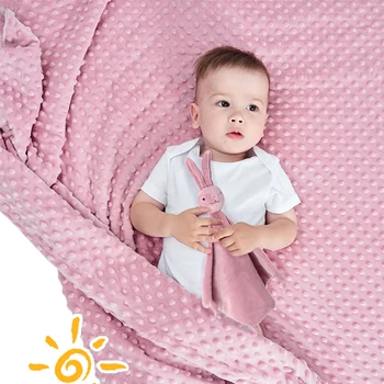 Unisex Baby Blanket Super Soft Minky su dvigubo sluoksnio punktyriniu pagrindu 78*100cm/110*150cm Priėmimo antklodės naujagimiui