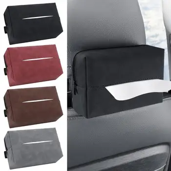 Universal Car Tissue Holder Automotive Backseat servetėlių dėžutė su ištraukiamu dirželiu Patvari automobilio audinių laikymo dėžutė Automatinis priedas