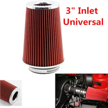 Universalus 3Inch 76mm sportinis oro filtras Šalto oro įsiurbimas Didelio našumo užspaudžiamas plaunamas automobilis Profesionalios atsarginės dalys