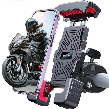 Universalus dviračio telefono laikiklis Viena ranka valdomas dviračio motociklo telefono laikiklis, skirtas 4,7–7 colių mobiliojo telefono smūgiams