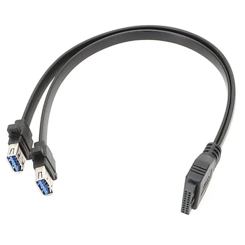 USB prailginimo kabelis USB 19Pin Female to USB3.0 vyriška keitiklio jungtis didelis perdavimo greitis