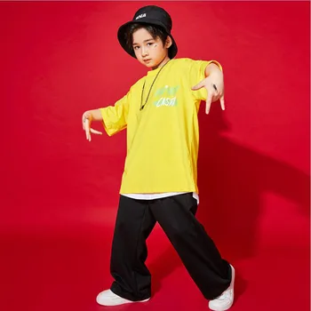 Vaikų konkursai Hip Hop Gatvės apranga Drabužiai Oversize Tshirt Kelnės Rodyti džiazo aprangą Mergaitėms Berniukai Šokti Kostiuminiai drabužiai Dėvėti