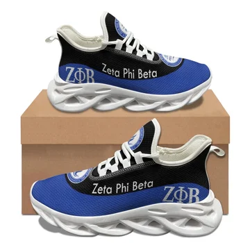 Vasaros smūgius sugeriantys sportbačiai Zeta Phi Beta dizaineris Spausdinti neslystantys plokšti laisvalaikio batai Lengvi kvėpuojantys bėgimo bateliai