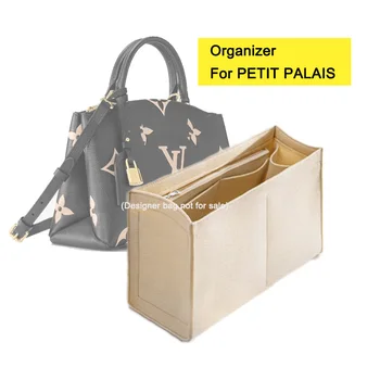 Veltinio laikymo krepšys tinka petit Palais rankinė ,Kelioninis įdėklas Įdėklas Piniginė su užtrauktuku, Makiažas Tualeto reikmenys Kosmetikos krepšio formuotojas