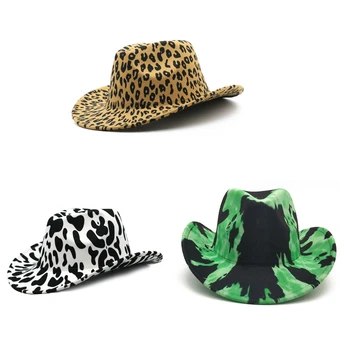 Vintage Fedora Hat Moterys Vyrai veltiniai kaubojiškos skrybėlės Spalva deranti skrybėlė