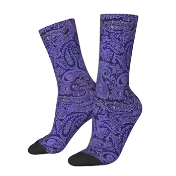 Violetinės Paisley kojinės Harajuku Super minkštos kojinės Visą sezoną ilgos kojinės Priedai Unisex kalėdinėms dovanoms