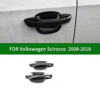 Volkswagen Scirocco Trečios kartos 2008-2018 m. automobilis 2 durų rankena BOWL CUP dangtelis, anglies pluošto rašto dangtelio apdaila