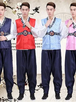 Vyrai Korėjiečių tradicinė apranga Liaudies scenos šokis Drabužiai Rūmai Spektaklis Kostiumas Vyras Įvairiaspalvis stačiatikių mažuma Hanbokas