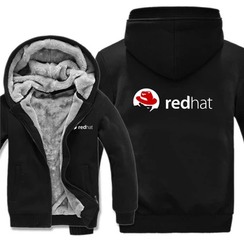 Vyriška striukė su užtrauktuku Storas džemperis su gobtuvu Šiltas džemperis su gobtuvu Red Hat Linux Windows Redhat Hacker programavimas Android Vyriškas mados paltas
