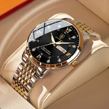Vyriškas laikrodis Mados chronografas Populiariausias prekės ženklas Prabangus vyriškas rankinis laikrodis Vandeniui atsparus Šviesus Verslo Quaztz Data Sportiniai laikrodžiai