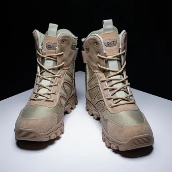 Vyriški taktiniai kariniai batai Neperšlampami odiniai koviniai batai Pliušiniai žieminiai darbo batai Lauko armijos batai Neslystantys dykumos batai