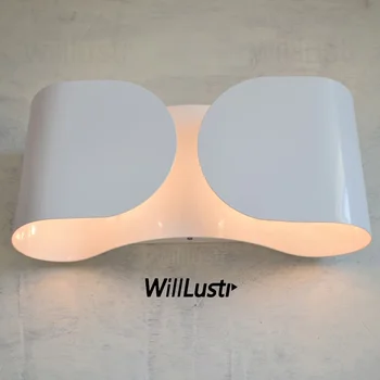 Willlustr sieninis šviestuvas Modernus šviesos lanko dizainas Sconce Iron apšvietimas Bowknot Balta chromas Sidabras Pilka Naujoviški žibintai