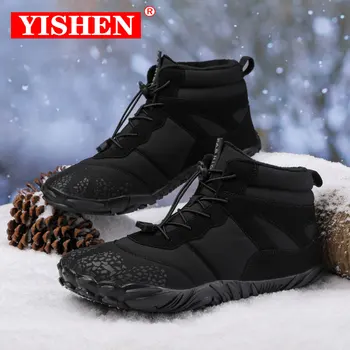YISHEN Kulkšnies batai vyrams Moterys Žieminiai sniego batai Basomis kojomis Šilti batai Sportiniai sportbačiai Anti Slip Žygio batai Botas De Tobillo