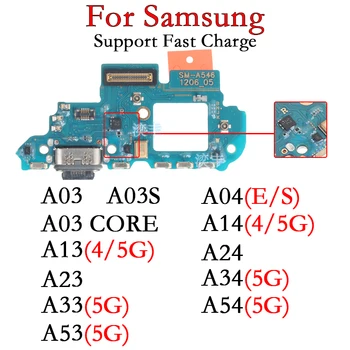 Įkrovimo plokštė Samsung Galaxy A03 Core A03S A13 A23 A33 A53 A04E A04S A14 A24 A34 A54 4G 5G USB doko jungtis Greitas prievadas