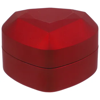 Širdies formos žiedo dėžutė Dovanų žiedas Laikymo dėklas Širdies formos žiedo dovanų dėžutė su LED lempute