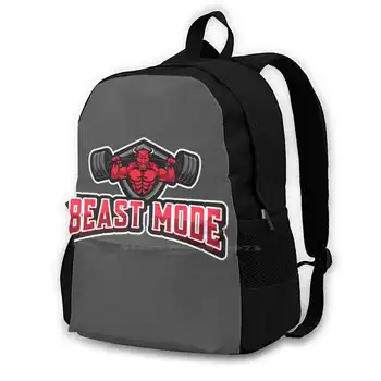 Žvėries režimas Fitness Travel Laptop Bagpack Fashion Bags Beast Fitness Weights Arnie Gym Self Made 21 Savage Lifting Workout