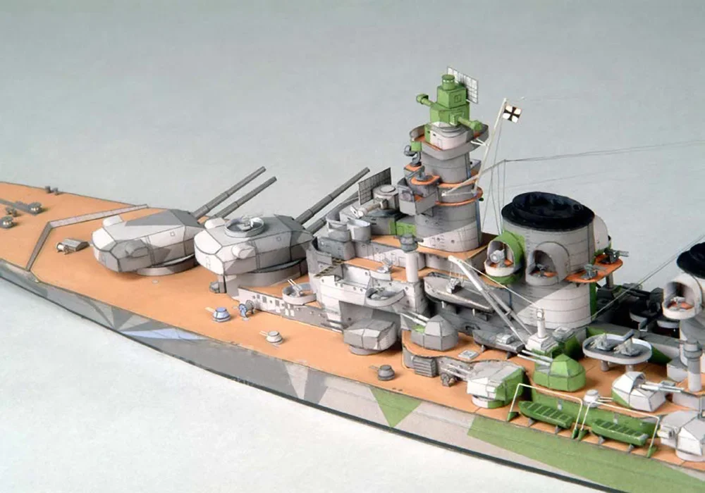 1:400 Mastelis Vokietija H-39 Hindenburgo klasės karo laivas 3D popieriaus modelio rinkinys Rankų darbo žaislas 