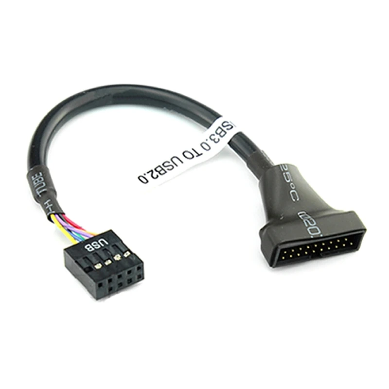 USB 20 Prisegti moterišką prie USB 2.0 9 Prisegti vyriškos pagrindinės plokštės korpuso adapterio kabelį 20 Pin USB Female to 9 Pin USB2.0 Vyras Nuotrauka 0