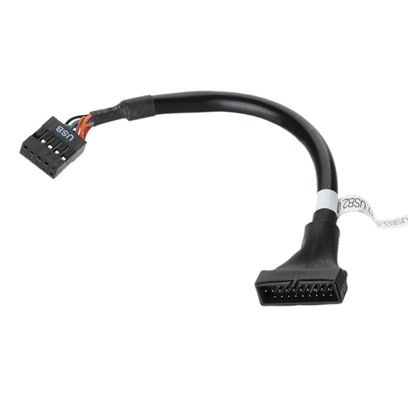 USB 20 Prisegti moterišką prie USB 2.0 9 Prisegti vyriškos pagrindinės plokštės korpuso adapterio kabelį 20 Pin USB Female to 9 Pin USB2.0 Vyras Nuotrauka 1