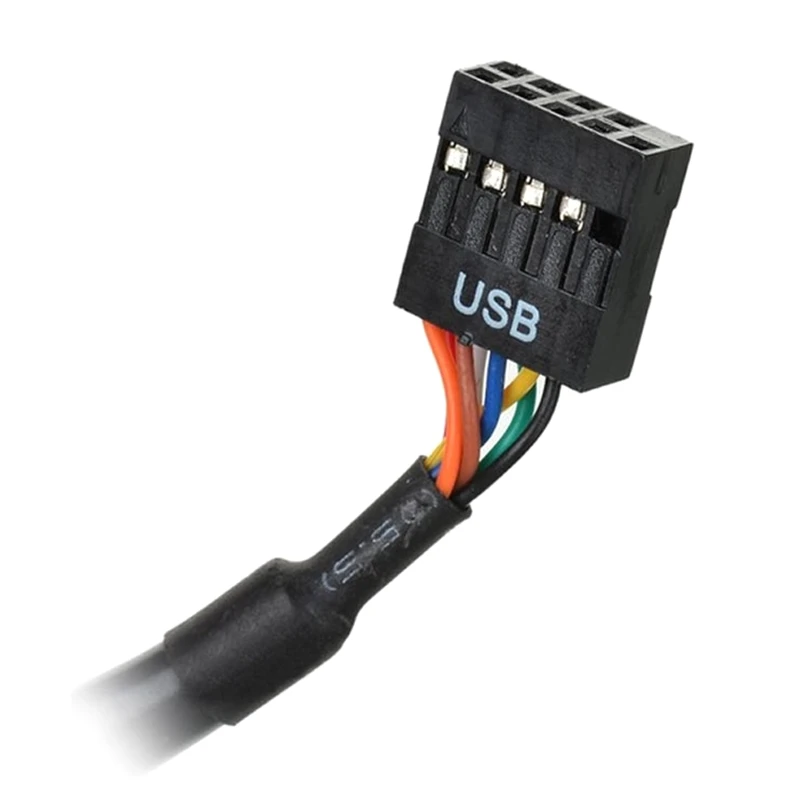 USB 20 Prisegti moterišką prie USB 2.0 9 Prisegti vyriškos pagrindinės plokštės korpuso adapterio kabelį 20 Pin USB Female to 9 Pin USB2.0 Vyras Nuotrauka 3
