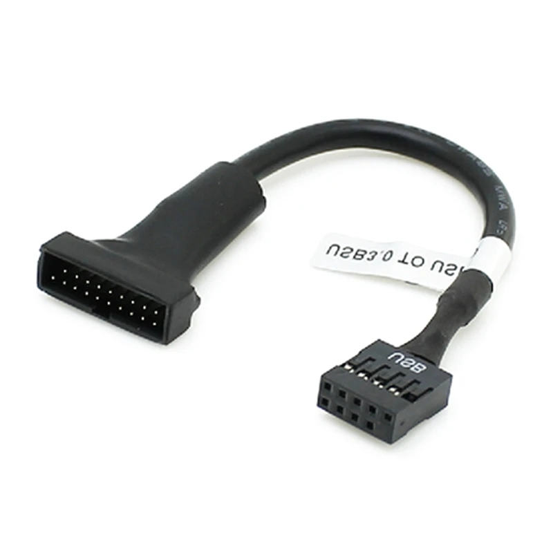 USB 20 Prisegti moterišką prie USB 2.0 9 Prisegti vyriškos pagrindinės plokštės korpuso adapterio kabelį 20 Pin USB Female to 9 Pin USB2.0 Vyras Nuotrauka 4