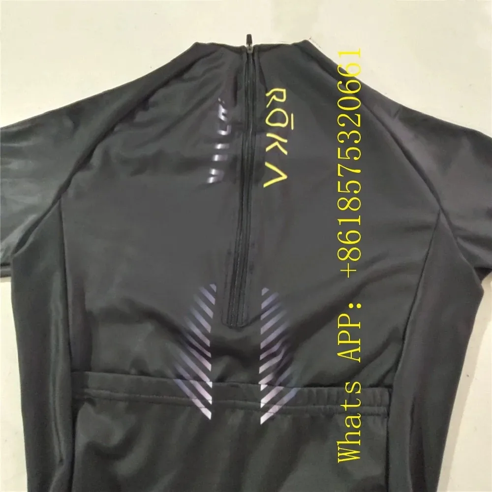 Roka Triatlono kostiumas Vyrai trumpomis rankovėmis Dviračių marškinėliai Triatlonas Speedsuit Trisuit Ciclismo Hombre Ropa Bėgimo apranga Nuotrauka 3