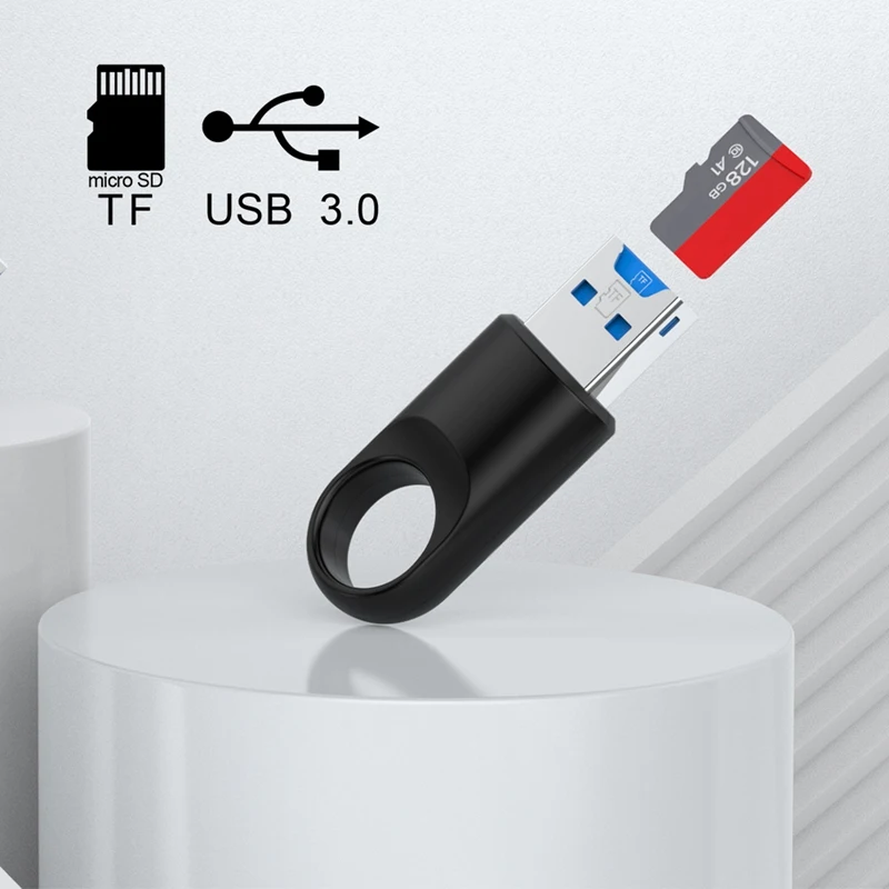 1 vnt TF kortelių skaitytuvas Atminties kortelių skaitytuvas USB SD/TF USB 3.0 mini mobilusis telefonas didelės spartos USB adapteris nešiojamųjų kompiuterių priedams Nuotrauka 2