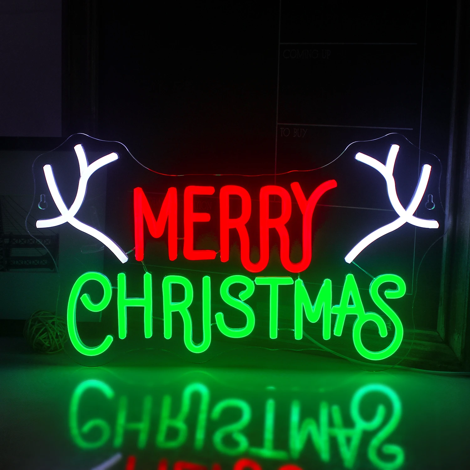 Linksmų Kalėdų neoninis ženklas Led Neoninė sieninė šviesa Akrilo lenta Kalėdų vakarėlio reikmenims Miegamasis Vestuvių baras Baras Klubas Kalėdos Nuotrauka 0