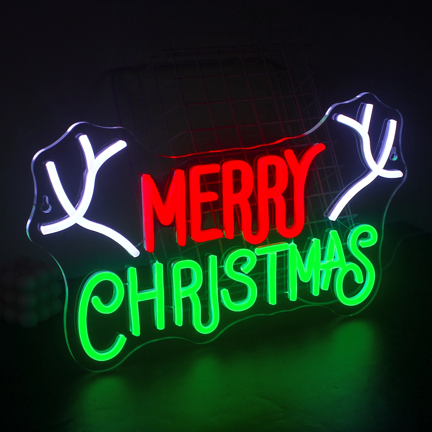 Linksmų Kalėdų neoninis ženklas Led Neoninė sieninė šviesa Akrilo lenta Kalėdų vakarėlio reikmenims Miegamasis Vestuvių baras Baras Klubas Kalėdos Nuotrauka 1