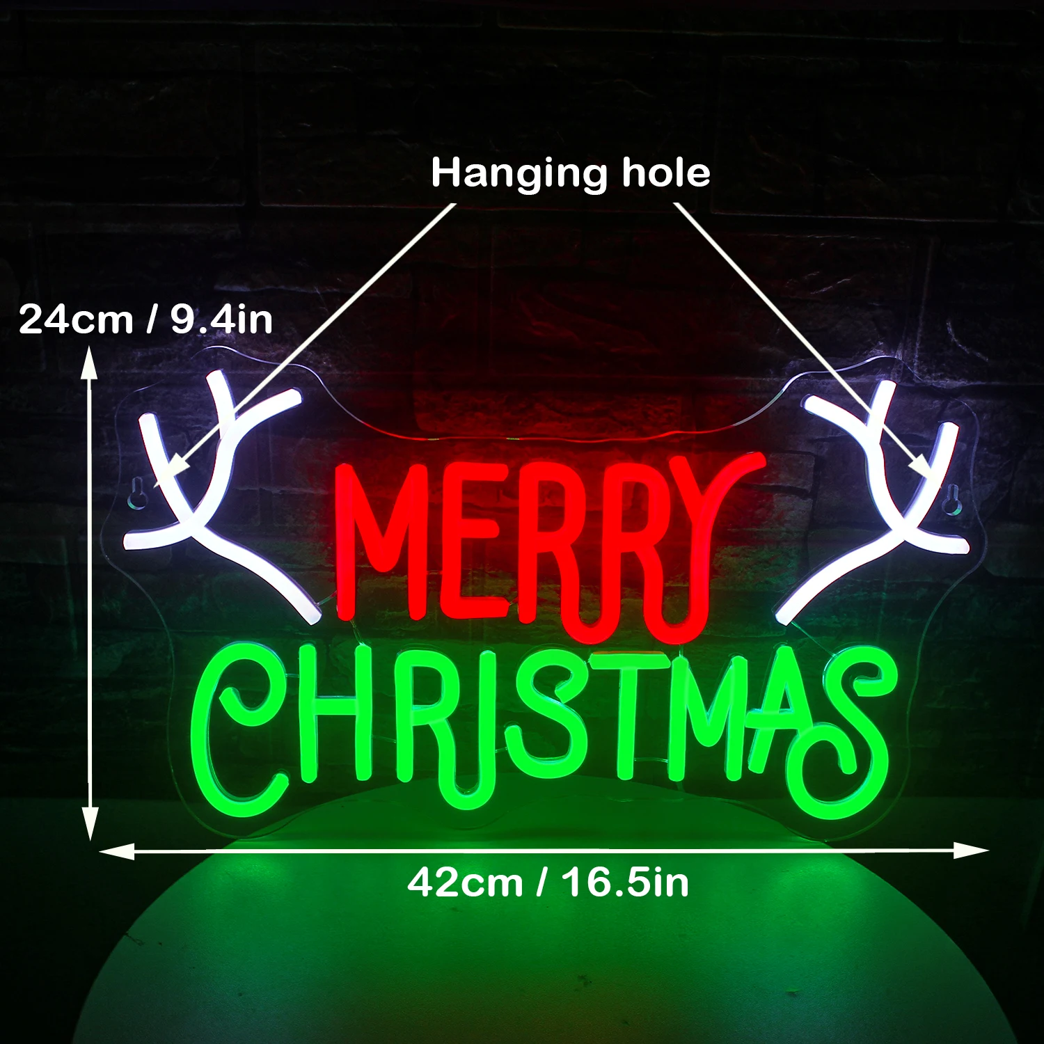 Linksmų Kalėdų neoninis ženklas Led Neoninė sieninė šviesa Akrilo lenta Kalėdų vakarėlio reikmenims Miegamasis Vestuvių baras Baras Klubas Kalėdos Nuotrauka 3
