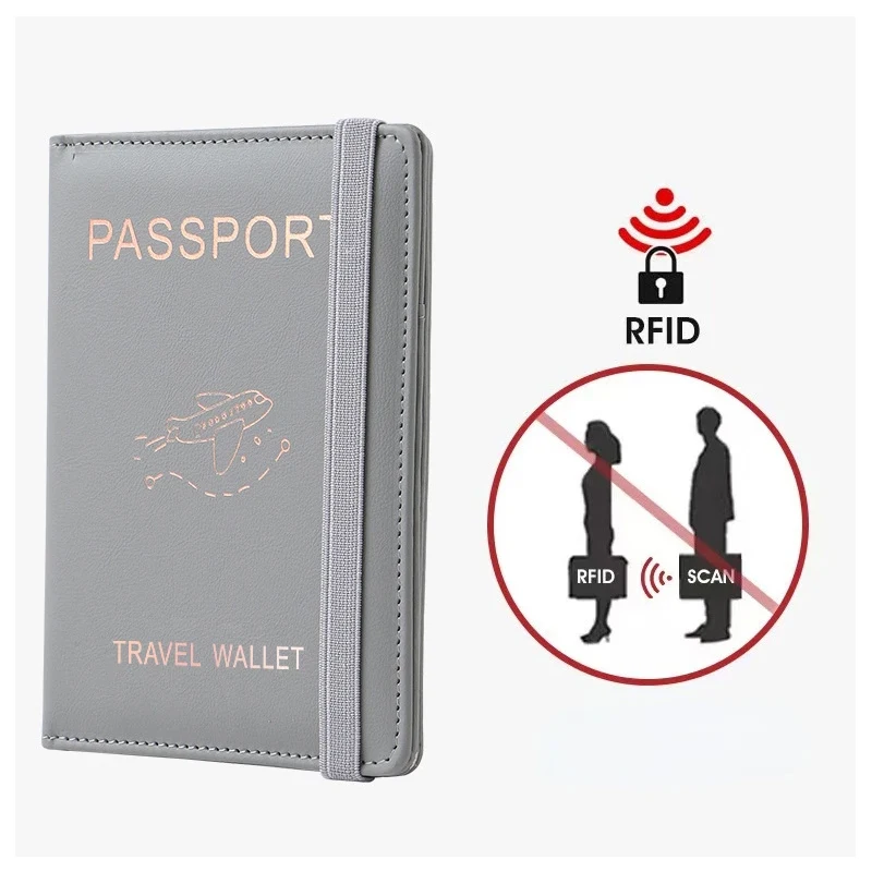 daugiafunkcis PU odinis RFID paso dangtelis Itin plonas vandeniui atsparus paso gynėjas Kreditinės ID kortelės piniginės paso turėtojas Nuotrauka 3