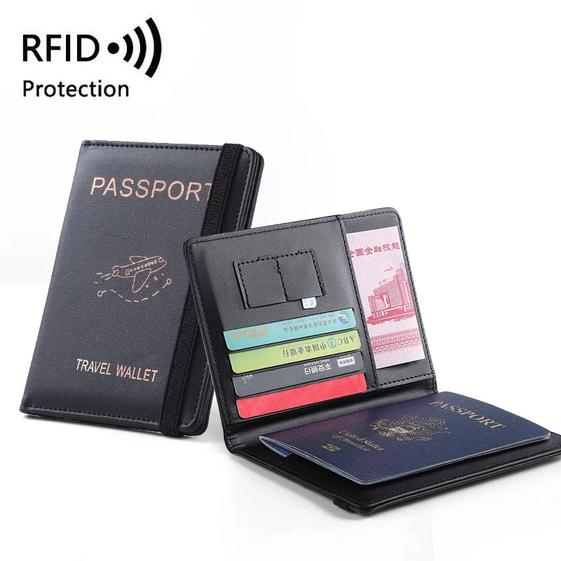 daugiafunkcis PU odinis RFID paso dangtelis Itin plonas vandeniui atsparus paso gynėjas Kreditinės ID kortelės piniginės paso turėtojas Nuotrauka 4