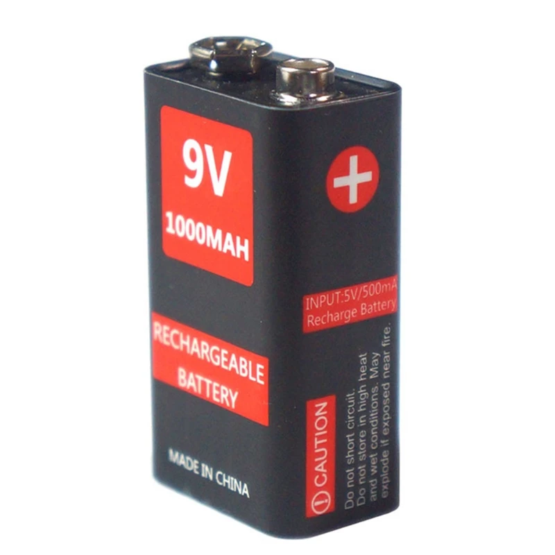Profesionalus 9 voltų Li-ion 1000mah Mikro USB 6f22 įkraunamas Nuotrauka 0