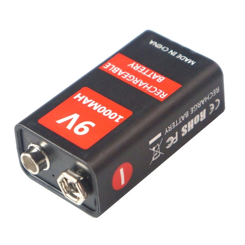 Profesionalus 9 voltų Li-ion 1000mah Mikro USB 6f22 įkraunamas Nuotrauka 1